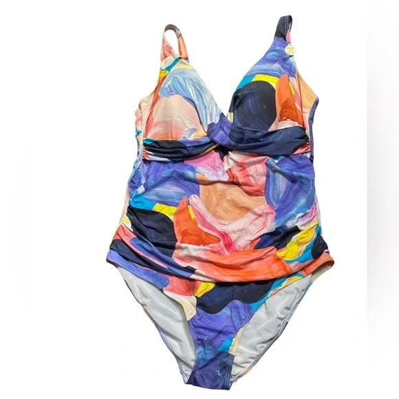 ARTESANDS plus size 16 one piece swimsuit fits D-G cup NWT - Picture 2 of 15